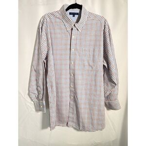 Tommy Hilfiger Shirt Size 17-1/2 32-33 Long Sleeve Button Up Check